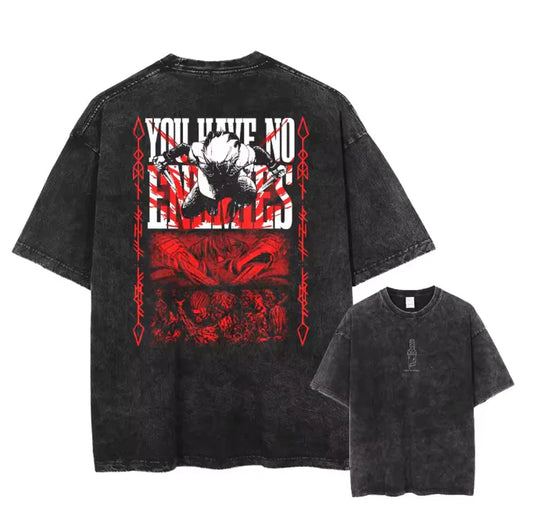 No Enemies Anime Graphic T-Shirt – Cotton Oversized Tee